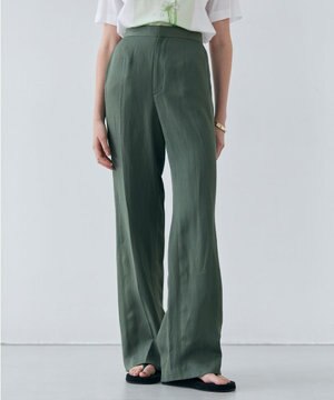  【洗える】BERNARD / リネンストレートフルレングスパンツ