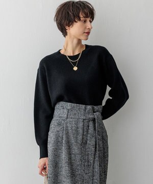  【洗える】ウールカシミヤ クルーネック ニット