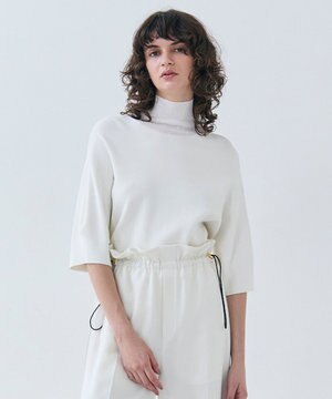 【洗える】LAURA / 半袖タートルニットトップス