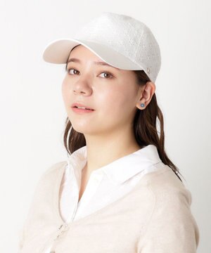  【つば長/深め】ポール & ジョー (PAUL & JOE ACCESSOIRES) レースキャップ チャーム付き