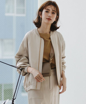 【洗える】ドレープサテン MA-1 ブルゾン