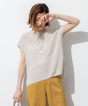 【洗える】シャイニーシアー オーバーサイズ ニット