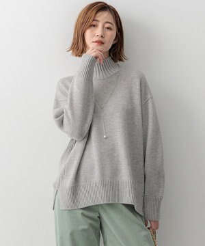  【洗える】カシミヤブレンド ハイネック ニット