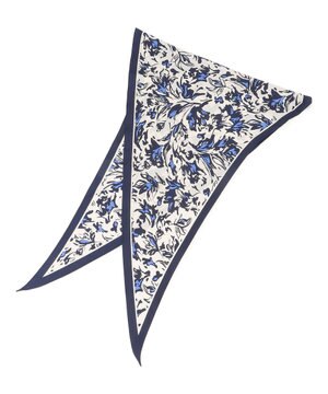  ニュアンスフラワー プリント シルク スカーフ