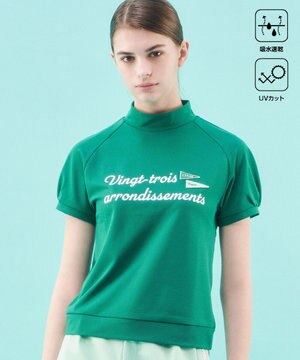  【WOMEN】【吸水速乾/UVカット】メッシュモックネックプルオーバー