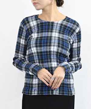  creperie LONG SLEEVES T-SHIRT -TARTAN CHECK クレプリ タータンチェック長袖Tシャツ