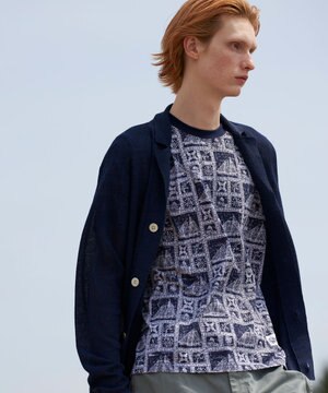  Reyn spooner×J.PRESS 総柄クルーネック ポケットTシャツ