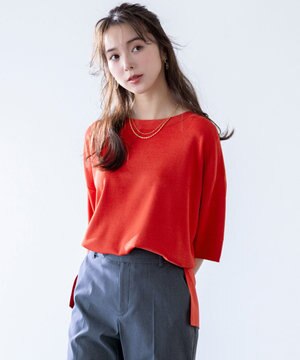  【接触冷感・UVカット・洗える】ビューティクールボートネック プルオーバー