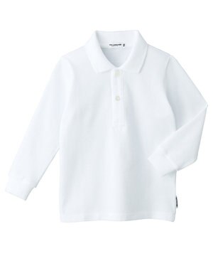  【95-130cm】カノコ素材の長袖ポロシャツ