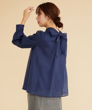  【古畑星夏さん着用】バックリボンオーガンジー ブラウス