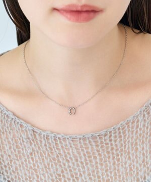  〈金属アレルギー対応〉グロッシーミニホースシューネックレス　シルバー　ステンレス/馬蹄/蹄鉄/ラッキーモチーフ/ギフト/プレゼント