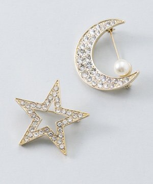  【好評につき追加販売】ビジュームーンブローチ