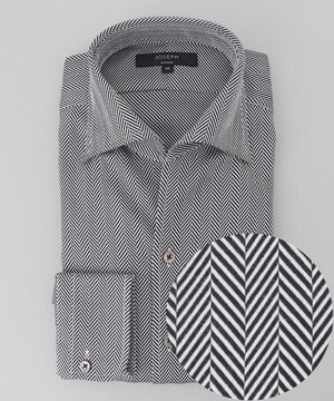  ツイルへリンボンクレイジー　イタリアンカラードレスシャツ