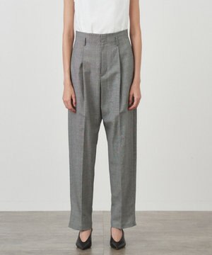  WOOL LINEN SHARKSKIN | テーパードタッグパンツ