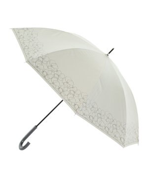  晴雨兼用日傘 長傘 ラインフラワー／遮光 遮熱 UV