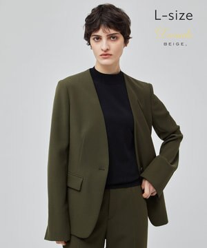  【洗える・L-size】ALAINA / Vネックカラージャケット