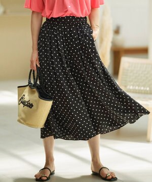  【WEB限定】ドットプリントデシン フリルパンツ