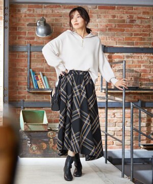 【洗える】ビックチェックスカート