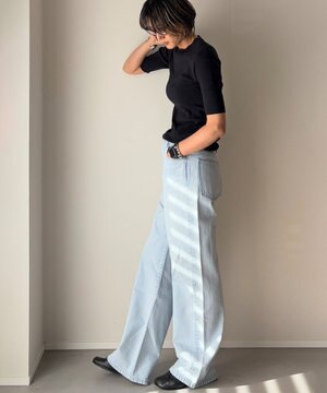  ＜坪田あさみさんコラボ＞SALUU　サルー /デニムパンツ アイスブルー