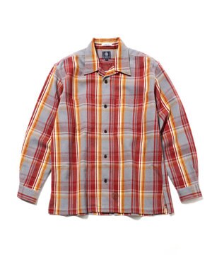  Indian Cotton Twill Open Collar Shirt / Baggy-Fit