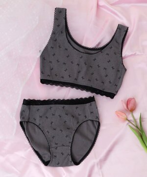  【ハーフトップ＆ショーツセット】Liliane　Ciel　リボンドット