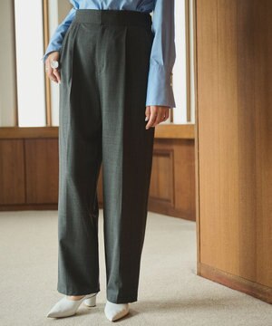  ウエスト調整可ワイドパンツ