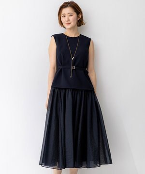 【APPLAUDIR】クリアジョーゼットコンビ ドレス