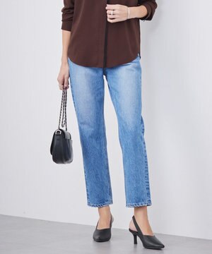  【洗える】 ウォーターリサイクルテーパードデニム