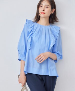 【WEB限定】ナチュラルローン ペプラムブラウス