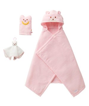  【ミキハウス】 無撚糸バスポンチョギフトセット【BOX付き】