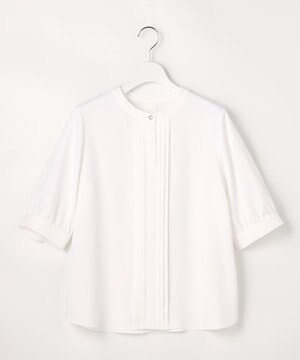  バンドカラーフロントタック ブラウス