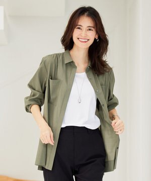  【洗える】キュームコアソフトローン シャツ ブラウス