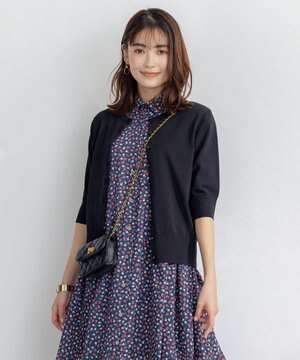 【5色展開・洗える】MINA半袖 カラーカーディガン