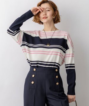  【先行予約】コットンポリエステルストレッチ オーバーサイズ ニット