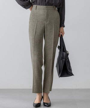  【洗える/セットアップ対応】ウールライクカルゼ テーパード パンツ