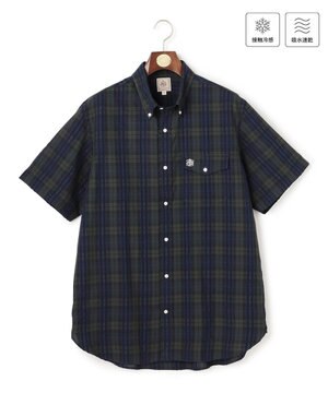  【KING SIZE 】【吸水速乾 / 接触冷感 / 高通気性】Aero Weave クールマックスサッカー チェック シャツ / B.D.