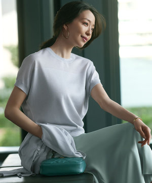 【洗える】シャイニーシアー ドルマン ニット