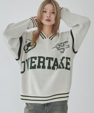  【ユニセックス着用ITEM】ラインリブゲームロゴプルオーバー