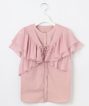  【2WAY】フリルコンビ ブラウス