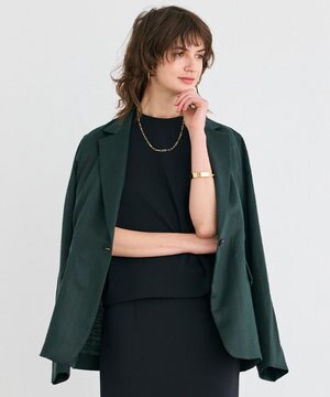  【洗える】BERGAMOT / ウォッシャブルリネンバックドロストジャケット