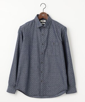  【オーガニックコットン】ダンガリープリント シャツ