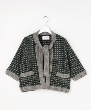  【カトリエムブーケ】Lame tweed ボウタイディテールジャケット