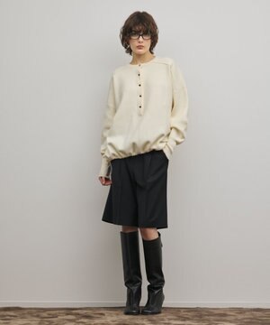  スウェットライクニットトップ