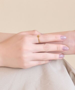  【金属アレルギー対応】ワンドロップメタルチェーンリング