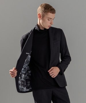  ウーステッドモックロディ ジャケット＜裏地：フォトコラージュプリント＞