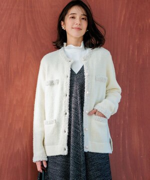  ツイードニット ジャケット
