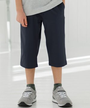 【撥水】【100-130㎝】ナイロンストレッチクロス ７分丈パンツ