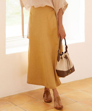 リネンビスコースツイル フレアスカート