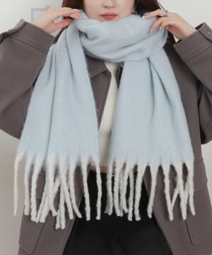  【マフラー/ユニセックス着用】ワイドフリンジストール