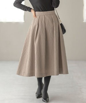 【WEB限定カラーあり】フラワーラメジャカード フレアスカート